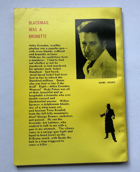1957 BLACKMAIL WAS A BRUNETTE Australian pulp fiction book